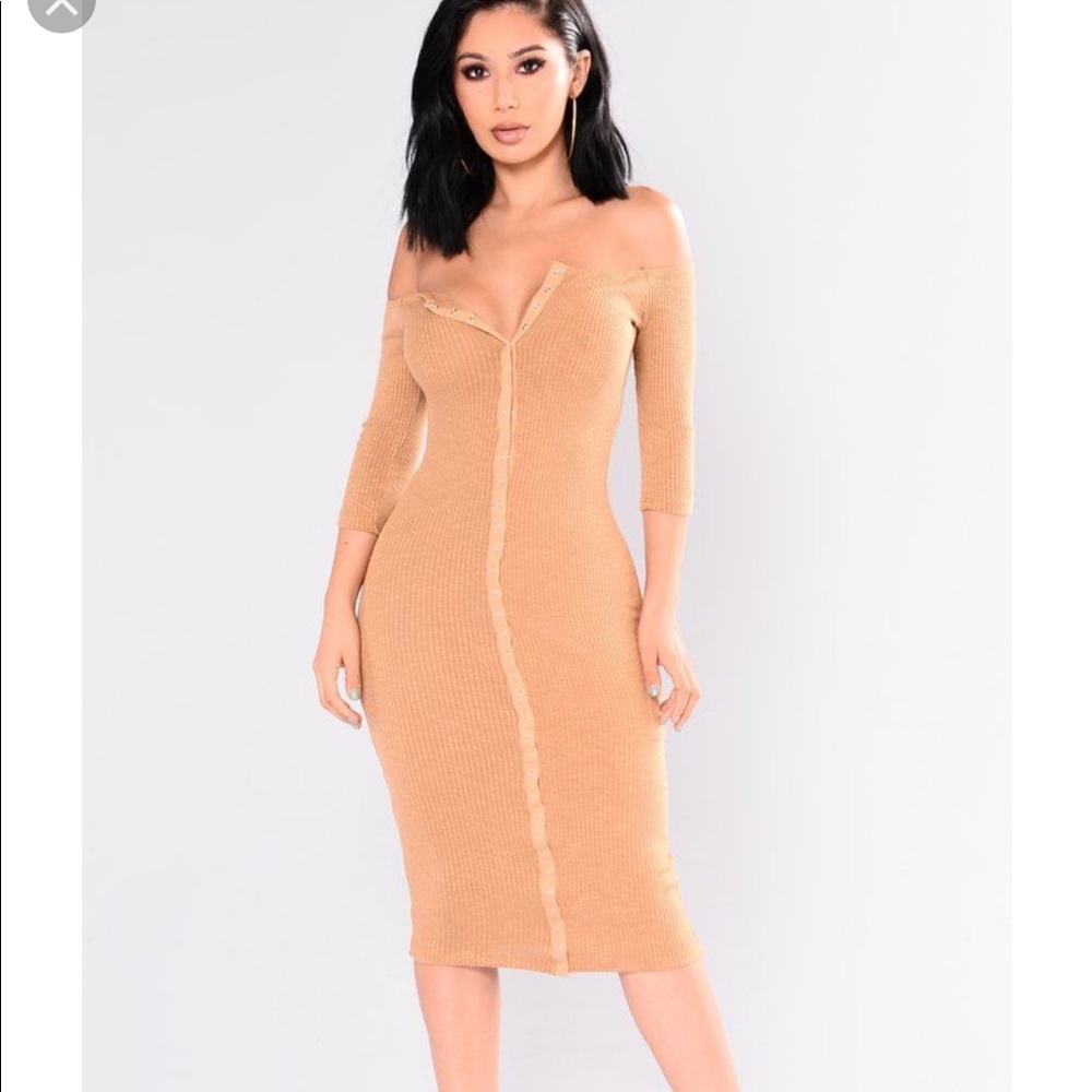 FashionNova Lovesick Puppy Ribbed Plus Size Dress